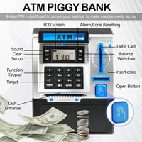 Ysislybin Elektronikus Persely ATM Pénzautomata Jelszavas Digitális Malacpersely Bankkártyával Hangjelzéssel Gyerekeknek Megtakarítási Kasszadoboz 2