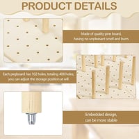 Ysislybin Pegboard Fiók Szervező 4 db Fa Rendszerezővel és 32 Fa Pálcával 3