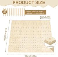 Ysislybin Pegboard Fiók Szervező 4 db Fa Rendszerezővel és 32 Fa Pálcával 2