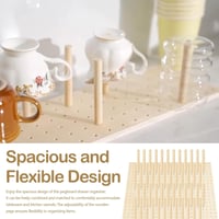 Ysislybin Pegboard Fiók Szervező 4 db Fa Rendszerezővel és 32 Fa Pálcával 6