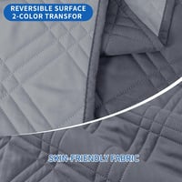 Husă pentru canapea cu brațe Ystyle, 2 locuri, L 210 cm, matlasată, dublă față, gri închis și gri deschis 4