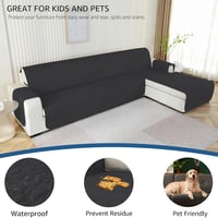 Ystyle L alakú kanapévédő 2 személyes vízálló csúszásmentes fekete 210cm - L Form 2 Sitzer | L 210 CM, Black 4