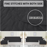 Ystyle L alakú kanapévédő 2 személyes vízálló csúszásmentes fekete 210cm - L Form 2 Sitzer | L 210 CM, Black 5