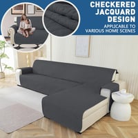 Ystyle vízálló kanapéhuzat L-alakú 3 személyes sarkos kanapéhoz 255cm sötétszürke 2