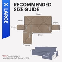 Ystyle vízálló L-alakú kanapévédő 280cm jobbos/balos sarokkanapéhoz 3