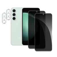 YSVDTEE Sticlă securizată de protecție pentru ecran Samsung Galaxy S23FE cu funcție de confidențialitate (Anti-Spy), 2 buc + 2 buc folie protecție cameră, duritate 9H, rezistentă la zgârieturi, fără bule, instalare ușoară 1