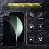 YSVDTEE Sticlă securizată de protecție pentru ecran Samsung Galaxy S23FE cu funcție de confidențialitate (Anti-Spy), 2 buc + 2 buc folie protecție cameră, duritate 9H, rezistentă la zgârieturi, fără bule, instalare ușoară 3