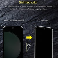 YSVDTEE Sticlă securizată de protecție pentru ecran Samsung Galaxy S23FE cu funcție de confidențialitate (Anti-Spy), 2 buc + 2 buc folie protecție cameră, duritate 9H, rezistentă la zgârieturi, fără bule, instalare ușoară 6