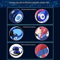 Căști Bluetooth YTDTKJ Nakano Miku Quintuplets cu microfon încorporat, wireless, pliabile, stereo HiFi, Cosplay, albastru 3