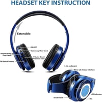 Căști Bluetooth YTDTKJ Nakano Miku Quintuplets cu microfon încorporat, wireless, pliabile, stereo HiFi, Cosplay, albastru 5