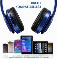Căști Bluetooth YTDTKJ Nakano Miku Quintuplets cu microfon încorporat, wireless, pliabile, stereo HiFi, Cosplay, albastru 9