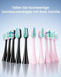 Set periuță de dinți sonică YTEATH PRO, 2 bucăți - Pentru adulți și copii, 8 capete de schimb (2 tipuri), 5 moduri de periaj, autonomie de 90 de zile, temporizator de 2 minute, etui de călătorie 5