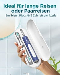 Periuță de dinți sonică YTEATH PRO pentru adulți și copii - cu 8 capete de schimb (3 tipuri), 5 moduri de periaj, baterie cu autonomie de 90 de zile, temporizator de 2 minute, etui de călătorie 7