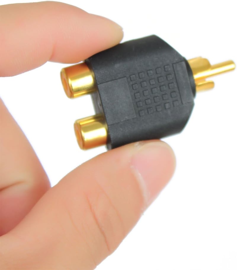 Ytian RCA Y Elosztó Adapter - 1 Apa 2 Anya Csatlakozó - Fekete Audio-Video Kábel Átalakító TV, Hifi és Médialejátszókhoz