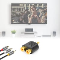 Ytian RCA Y Elosztó Adapter - 1 Apa 2 Anya Csatlakozó - Fekete Audio-Video Kábel Átalakító TV, Hifi és Médialejátszókhoz 6