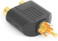 Ytian RCA Y Elosztó Adapter - 1 Apa 2 Anya Csatlakozó - Fekete Audio-Video Kábel Átalakító TV, Hifi és Médialejátszókhoz 3