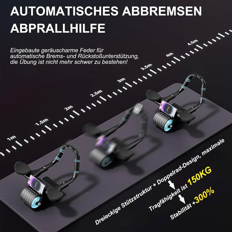 Ytloospt Automata Visszapattanó Hasizom Roller Könyöktámasszal - 2 az 1-ben Plank Edzőeszköz, Stabil Dupla Kerékkel, Otthoni Edzéshez, 150 k