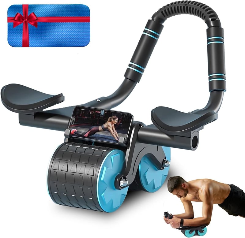 Ytloospt Automata Visszapattanó Hasizom Roller Könyöktámasszal - 2 az 1-ben Plank Edzőeszköz, Stabil Dupla Kerékkel, Otthoni Edzéshez, 150 k