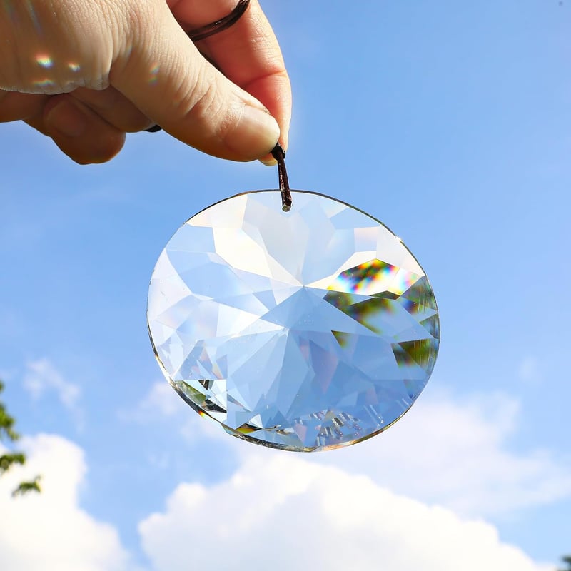 YU FENG 85mm Függő Kristály Prizma Suncatcher Ablakdísz Szivárvány Fénytörő