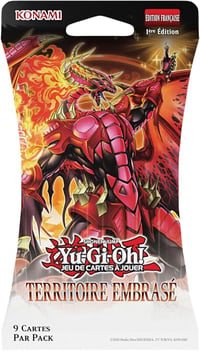 Yu-Gi-Oh! Territoire Embrasé 3 balíčky v krabičke – 28 kariet + 1 zberateľská žetónová karta – francúzske vydanie – od 6 rokov 1