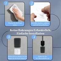 Yuaerbuo silikonska WC četka crna, zidna montaža bez bušenja, s ravnom fleksibilnom glavom, držačem i neklizajućom drškom, za temeljito čišćenje teško dostupnih mjesta 6