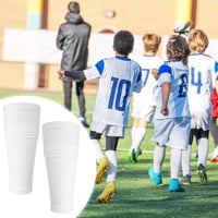 Yuanchu 2 pár gyerekek futball lábszárvédő zokni, légáteresztő sípcsont tartó zokni 7