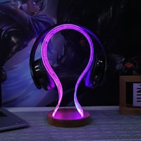 YuanDian Fa Fejhallgató Tartó LED Éjszakai Fénnyel Gamer Asztali Ajándék 4