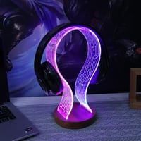 YuanDian Fa Fejhallgató Tartó LED Éjszakai Fénnyel Gamer Asztali Ajándék 3