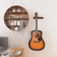 YuanDian LED Világítós Gitártartó Fali Akasztó Pengetőtartóval - USB Tápellátású Fa Gitárállvány Akusztikus Gitárhoz, Ukulelehez 7