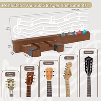 YuanDian LED Világítós Gitártartó Fali Akasztó Pengetőtartóval - USB Tápellátású Fa Gitárállvány Akusztikus Gitárhoz, Ukulelehez 5