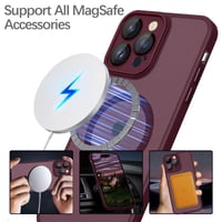 Husă YUANDMI compatibilă MagSafe pentru iPhone 15 Pro Max - silicon mat transparent, subțire, anti-alunecare, anti-zgârieturi, culoare prună 5