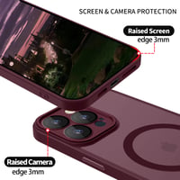 Husă YUANDMI compatibilă MagSafe pentru iPhone 15 Pro Max - silicon mat transparent, subțire, anti-alunecare, anti-zgârieturi, culoare prună 2