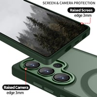 Kryt na Samsung Galaxy S22 Ultra YUANDMI kompatibilný s MagSafe, magnetický matný zelený kryt na telefón s ochranou fotoaparátu, protišmykový, odolný voči poškriabaniu, nárazuvzdorný 2