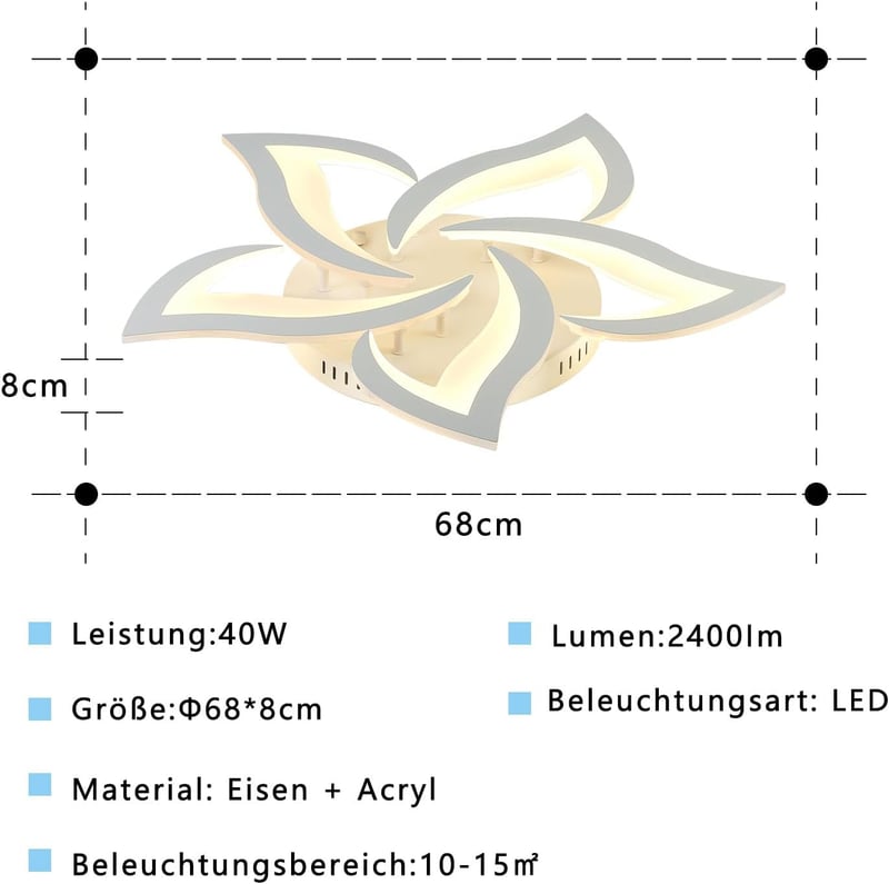 Yuanfenghua LED mennyezeti lámpa dimmelhető távirányítóval, színváltós