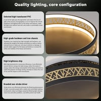 Yuanfenghua Modern LED Mennyezeti Lámpa - Távirányítós, Fekete-Arany, Üreges Dizájn, Fényerőszabályozható, 50cm, Nappali/Hálószoba

AI: I've - Standard - Dimmable, Warm White 4