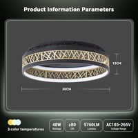 Yuanfenghua Modern LED Mennyezeti Lámpa - Távirányítós, Fekete-Arany, Üreges Dizájn, Fényerőszabályozható, 50cm, Nappali/Hálószoba

AI: I've - Standard - Dimmable, Warm White 2