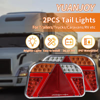 Yuanjoy LED Utánfutó Hátsó Lámpa Szett - 12/24V Vízálló Irányjelző, Féklámpa, Tolatólámpa, Ködlámpa - E-jelöléssel Traktorokhoz, Lakókocsikh 5
