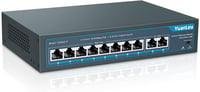 YuanLey 10 portos PoE switch 8x100Mbps 2x1Gbps 120W fémházas hálózati elosztó 1