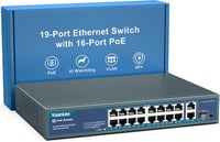 YuanLey 16 portos PoE switch 2 Gigabit uplink, 250W, 802.3af/at, VLAN, 6KV védelem - 19 1
