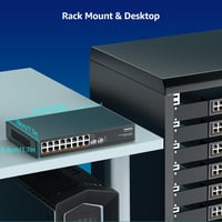 YuanLey 18 portos 2.5G hálózati switch, 16x2.5G + 2x10G SFP, fémházas, asztali/rack - 18 Port | 16x2.5G +2x10G SFP, black 5