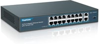 YuanLey 18 Portos Gigabit PoE Switch, 16 PoE+ Port 1000 Mbps, 2 Uplink Port, 250W Hálózati Kapcsoló Rack Szerelhető 1