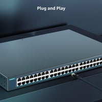 YuanLey 48 Portos Gigabit PoE Switch 800W 2 SFP Uplink Hálózati Kapcsoló Rack Szerelhető Fém Házas Ethernet Elosztó 5