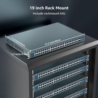 YuanLey 48 Portos Gigabit PoE Switch 800W 2 SFP Uplink Hálózati Kapcsoló Rack Szerelhető Fém Házas Ethernet Elosztó 7