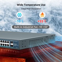 YuanLey 48 Portos Gigabit PoE Switch 800W 2 SFP Uplink Hálózati Kapcsoló Rack Szerelhető Fém Házas Ethernet Elosztó 6