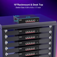 YuanLey 5 portos 10G Ethernet switch, 100Gbps kapacitás, automatikus sebességváltás - 5 port 10G, black 5