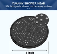Yuanny 26cm Esőzuhany Fekete 324 Fúvóka Vízspórlós Zuhanyfej Kerek 2
