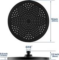 Yuanny 26cm Esőzuhany Fekete 324 Fúvóka Vízspórlós Zuhanyfej Kerek 5