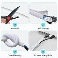 YuanPals Organizér na káble, opletený rukáv 13 mm x 3 m, samozatvárací textilný káblový kanál pre PC, TV, domov a kanceláriu, biely 7