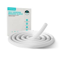 YuanPals Organizér na káble, opletený rukáv 13 mm x 3 m, samozatvárací textilný káblový kanál pre PC, TV, domov a kanceláriu, biely 1