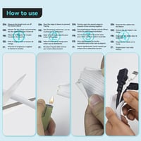 YuanPals Organizér na káble, opletený rukáv 13 mm x 3 m, samozatvárací textilný káblový kanál pre PC, TV, domov a kanceláriu, biely 6